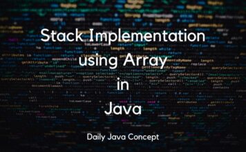 stack implementation in Array using java