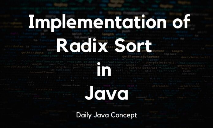 Radix Sort Implementation in Java - Daily Java Concept
