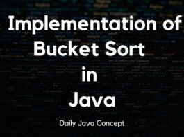 Implementation of Bucket Sort in Java