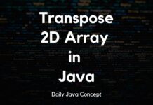 Transpose a 2D Array in Java