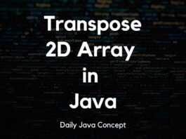 Transpose a 2D Array in Java