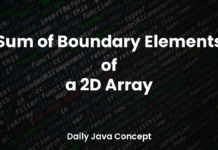 Sum of Boundary Elements of a 2D Array